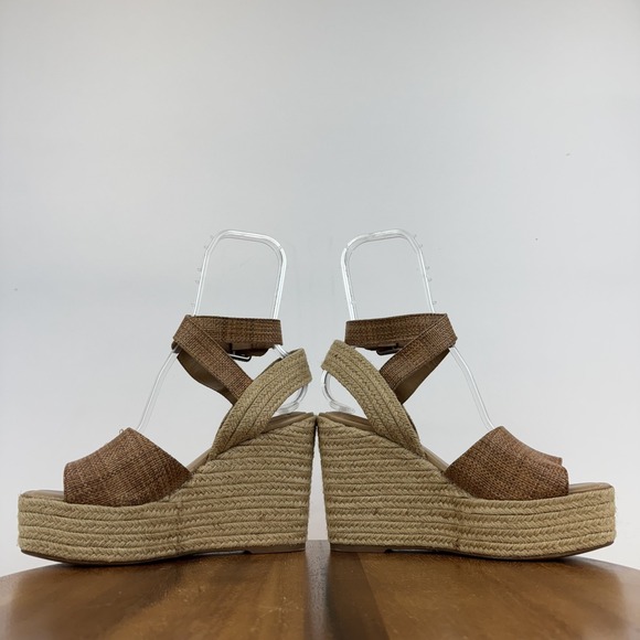 New Womens Sam Edelman Vada Tan Strappy Woven Espadrille Wedge Sandals Size 9 M - Picture 5 of 8